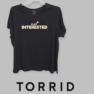 Torrid Black Not Interested Graphic Top Short Sleeve Tee  Womens Plus Size 4X